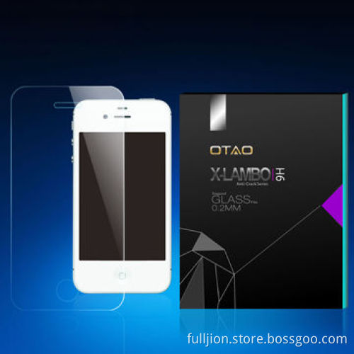 Tempered-glass screen protector for iPhone 4/4S, with factory price and Japanese AGC material